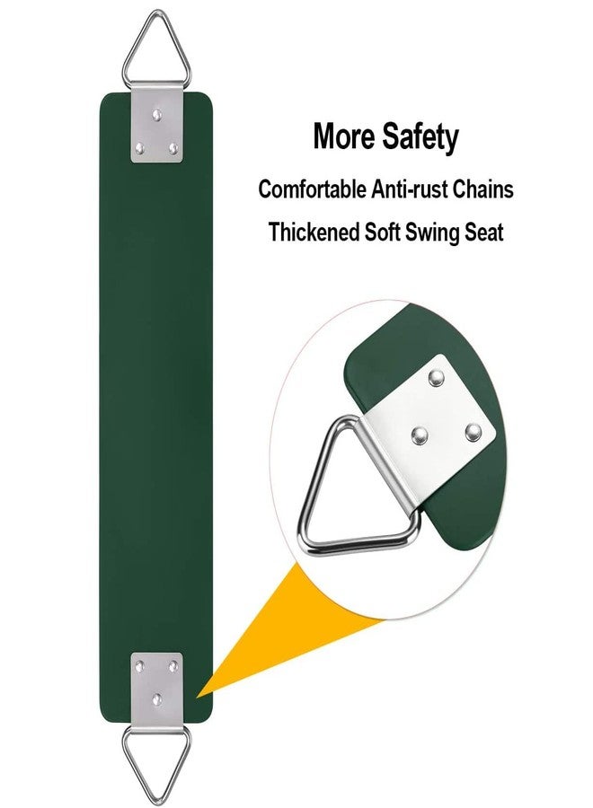 REZNOR مقعد أرجوحة مرن شديد التحمل من ريزنور مع حلقة مثلثة معدنية، ومجموعة سلسلة مقاومة للصدأ للأطفال والكبار، مناسب للملاعب والحدائق والصالات الرياضية (أخضر-أصفر، 2 متر) - Image 3